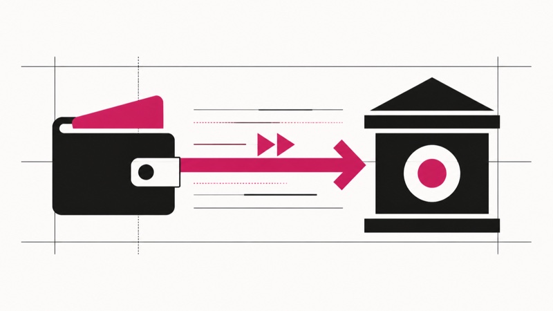 Schematische Darstellung des Auszahlungsprozesses mit KYC-Prüfung, Dauer und Gebühren